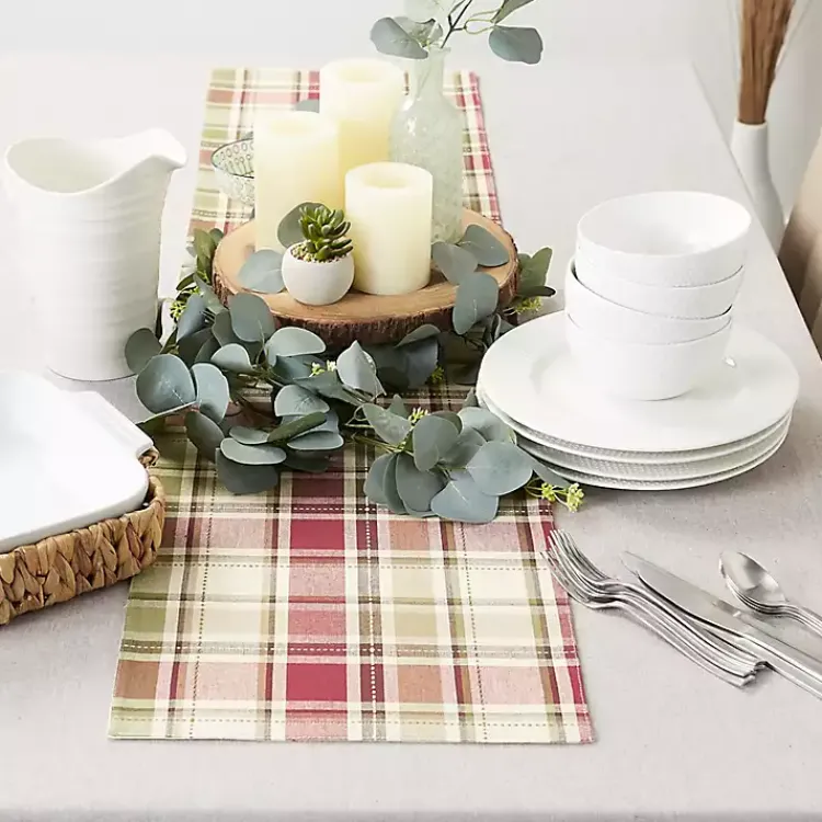 Table Linens-Kirklands Home Autumn Harvest Plaid Table Runner