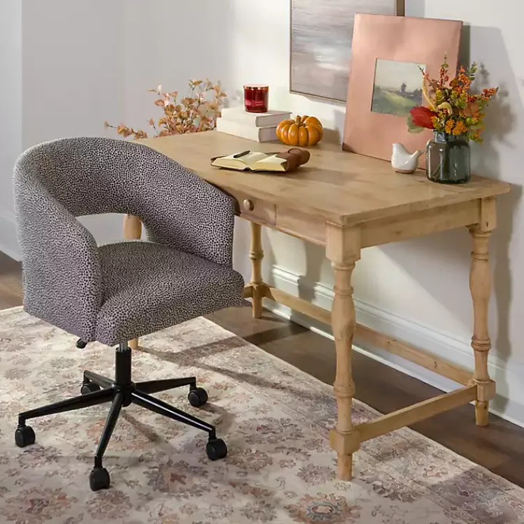 Office Furniture-Kirklands Home Diane Spindle Leg Blond Wood Desk