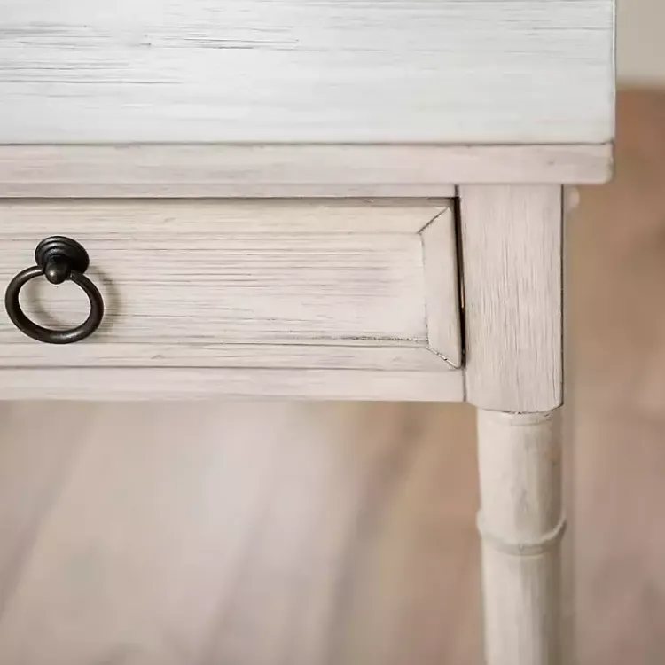 Entryway Furniture-Kirklands Home Casey Cream 3-Drawer Console Table Ivory