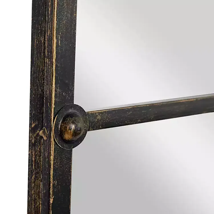 Decorative Mirrors-Kirklands Home Dark Crown Frame Windowpane Mirror