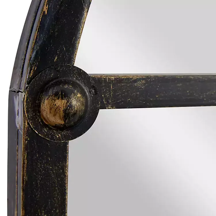 Decorative Mirrors-Kirklands Home Dark Crown Frame Windowpane Mirror