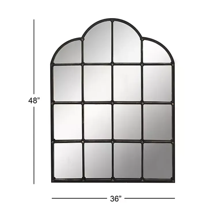 Decorative Mirrors-Kirklands Home Dark Crown Frame Windowpane Mirror