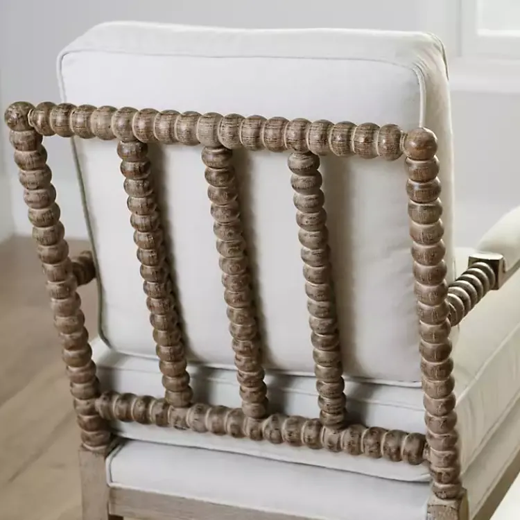 Accent Chairs-Kirklands Home Spencer Spindle Armchair Ivory