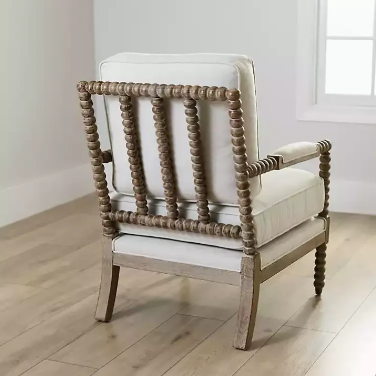 Accent Chairs-Kirklands Home Spencer Spindle Armchair Ivory