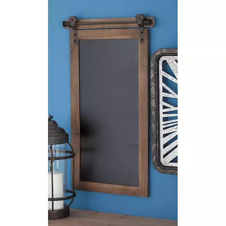 Wall Storage-Kirklands Home Long Wood and Metal Frame Chalkboard