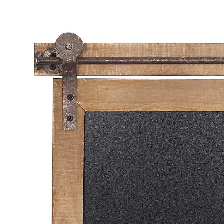 Wall Storage-Kirklands Home Long Wood and Metal Frame Chalkboard