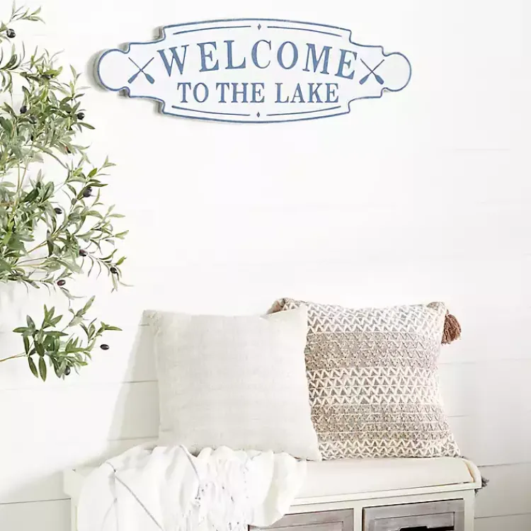 Wall Quotes & Signs-Kirklands Home Welcome To The Lake Metal Wall Plaque