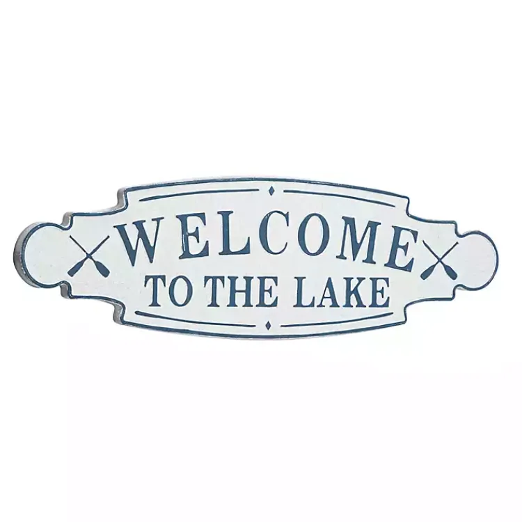 Wall Quotes & Signs-Kirklands Home Welcome To The Lake Metal Wall Plaque