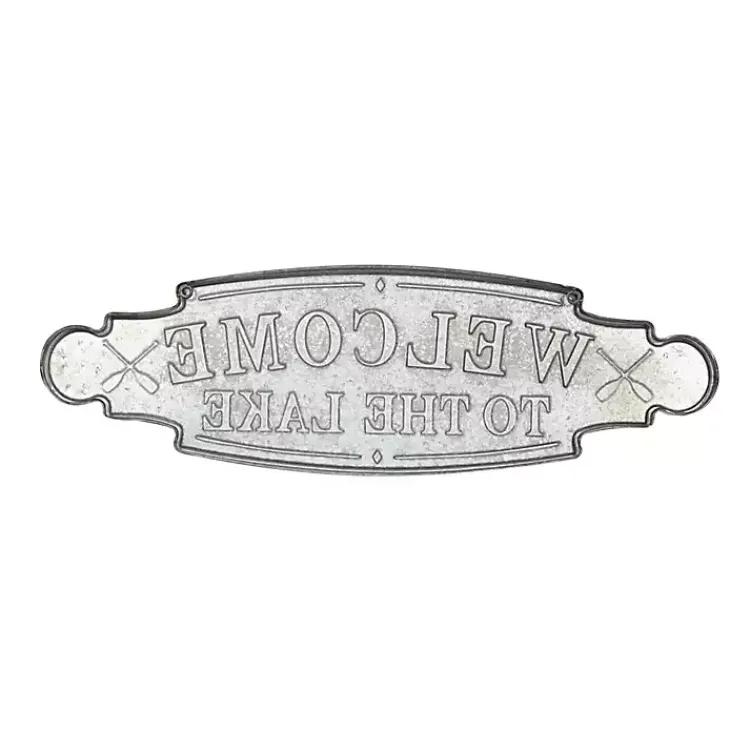 Wall Quotes & Signs-Kirklands Home Welcome To The Lake Metal Wall Plaque