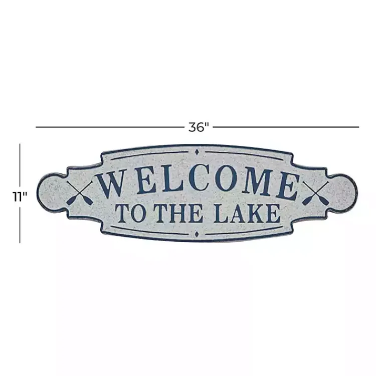 Wall Quotes & Signs-Kirklands Home Welcome To The Lake Metal Wall Plaque