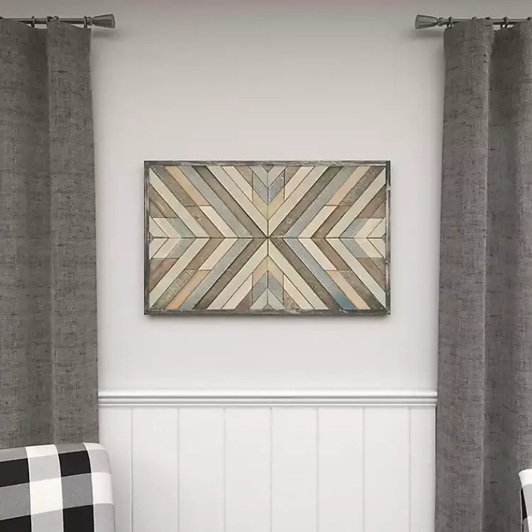 Wall Plaques-Kirklands Home Multicolor Criss Cross Chevron Wood Wall Plaque