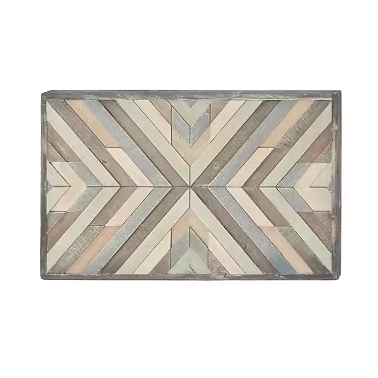 Wall Plaques-Kirklands Home Multicolor Criss Cross Chevron Wood Wall Plaque