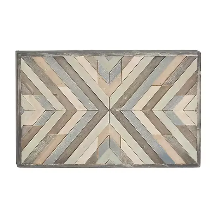 Wall Plaques-Kirklands Home Multicolor Criss Cross Chevron Wood Wall Plaque