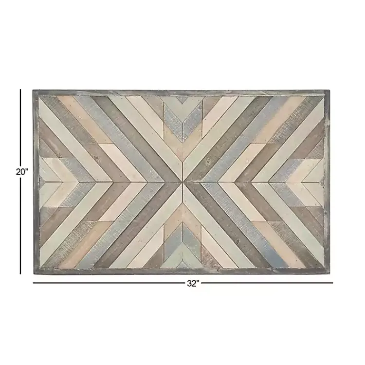 Wall Plaques-Kirklands Home Multicolor Criss Cross Chevron Wood Wall Plaque