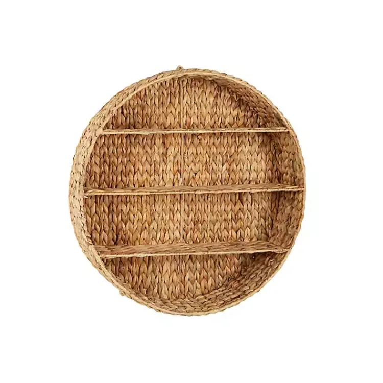 Shelves-Kirklands Home Brown Sea Grass Woven Round Wall Shelf