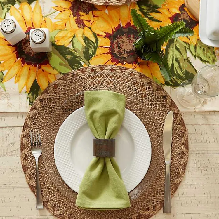 Table Linens-Kirklands Home Round Woven Lattice Placemats, Set of 6 Brown