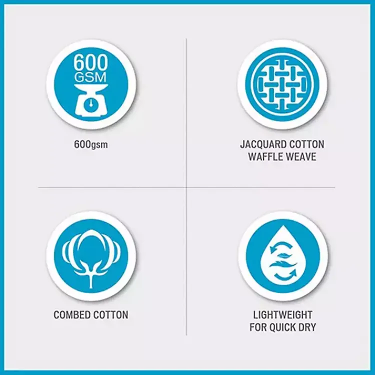 Bath Towels-Kirklands Home Charcoal 6-pc. Waffle Cotton Bath Towel Set Gray