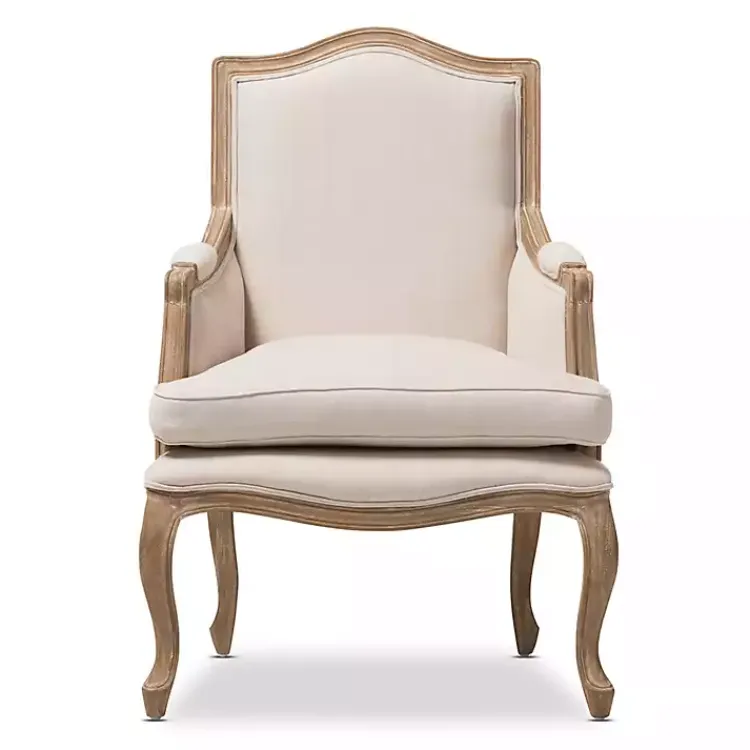 Accent Chairs-Kirklands Home Streaked Antique Accent Chair Ivory