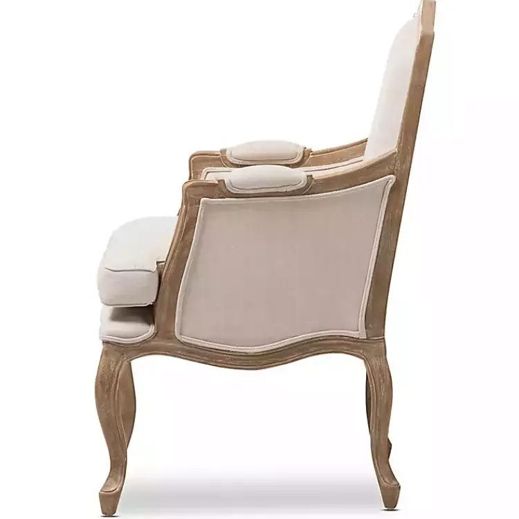 Accent Chairs-Kirklands Home Streaked Antique Accent Chair Ivory