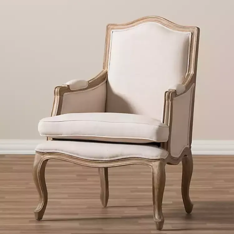Accent Chairs-Kirklands Home Streaked Antique Accent Chair Ivory