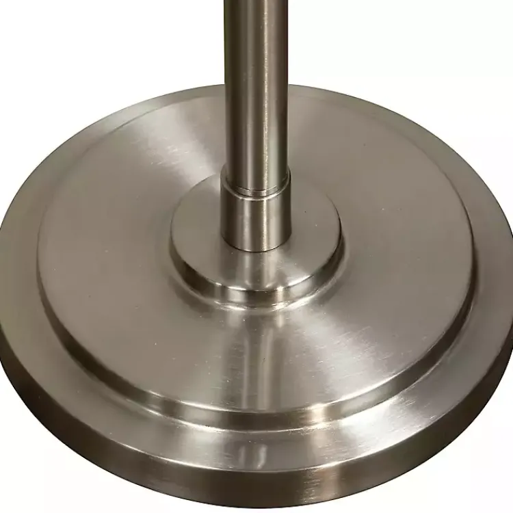 Floor Lamps-Kirklands Home Brushed Steel Adjustable Swing Arm Floor Lamp Tan