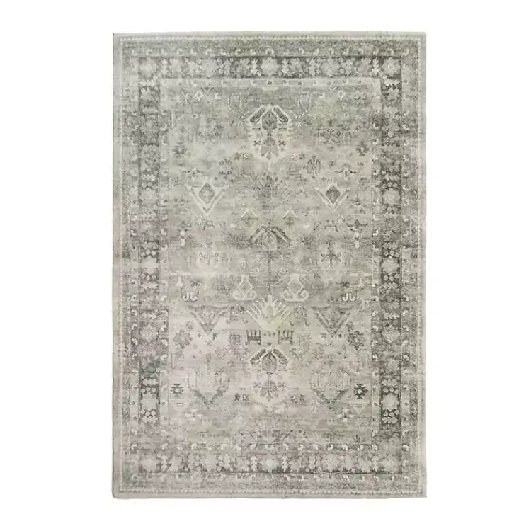 Area Rugs-Kirklands Home Graphite Rosette Area Rug, 7x9 Gray