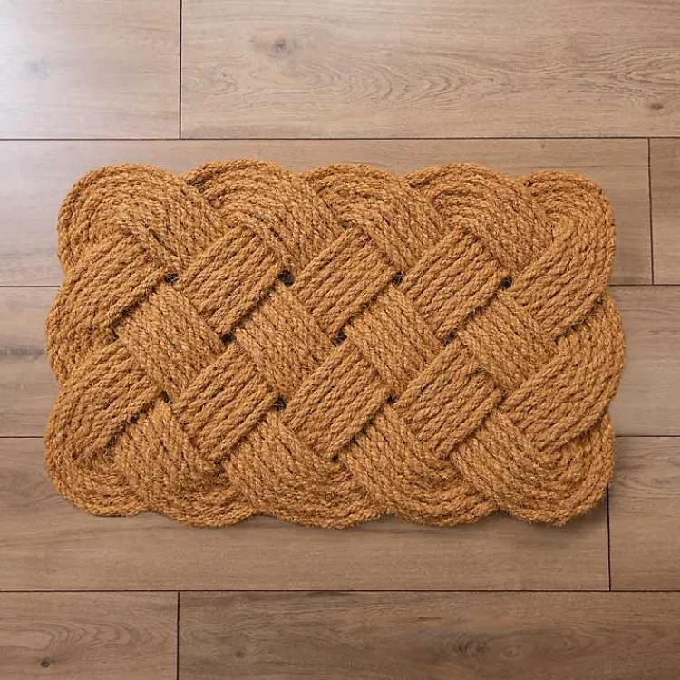 Doormats-Kirklands Home Woven Braided Coir Doormat Tan