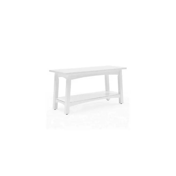 Benches & Ottomans-Kirklands Home Willis Wooden Lower Shelf Bench White