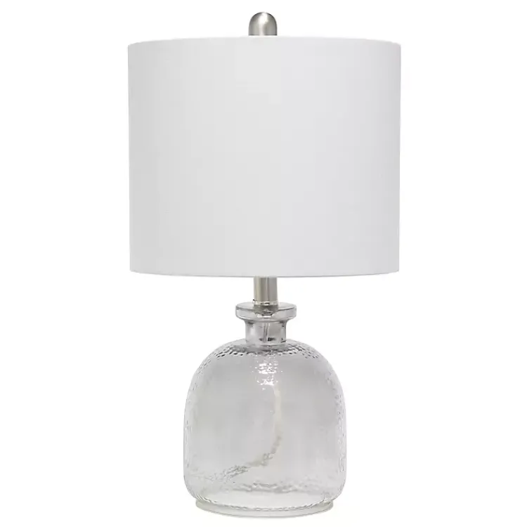 Table Lamps-Kirklands Home Smokey Hammered Glass Shade Table Lamp Gray