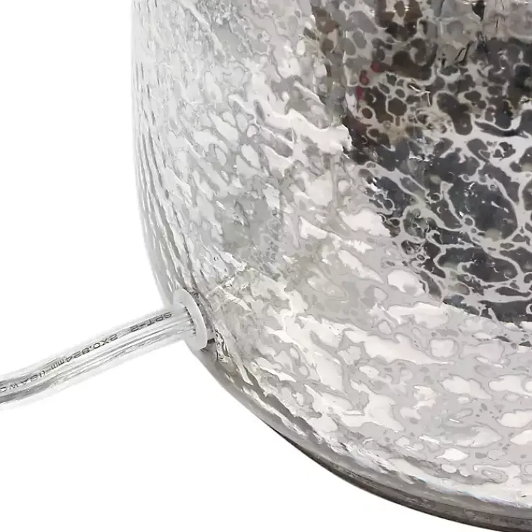 Table Lamps-Kirklands Home Mercury Hammered Glass Shade Table Lamp White