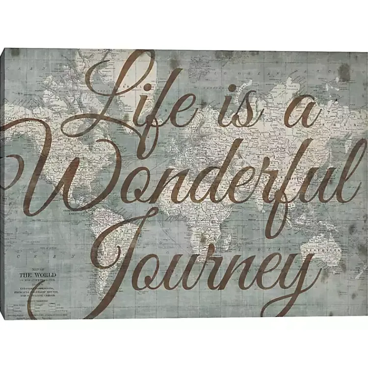 Wall Quotes & Signs-Kirklands Home Life Is A Wonderful Journey Canvas Art Print Brown