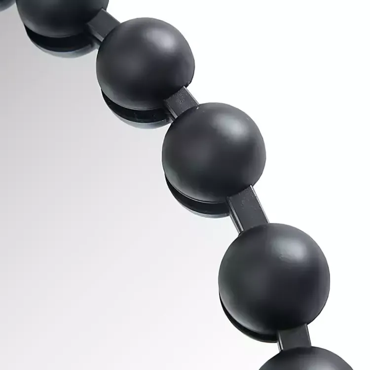 Decorative Mirrors-Kirklands Home Black Foiled Beaded Wall Mirror, 36 in.