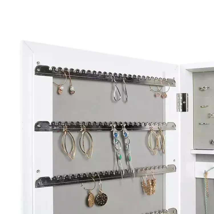 Full Length & Floor Mirrors-Kirklands Home and Silver Wood Mirror Armoire White