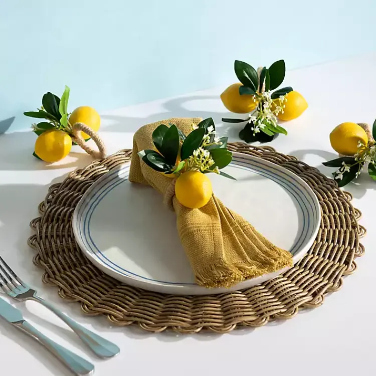 Table Linens-Kirklands Home Lemon Napkin Ring