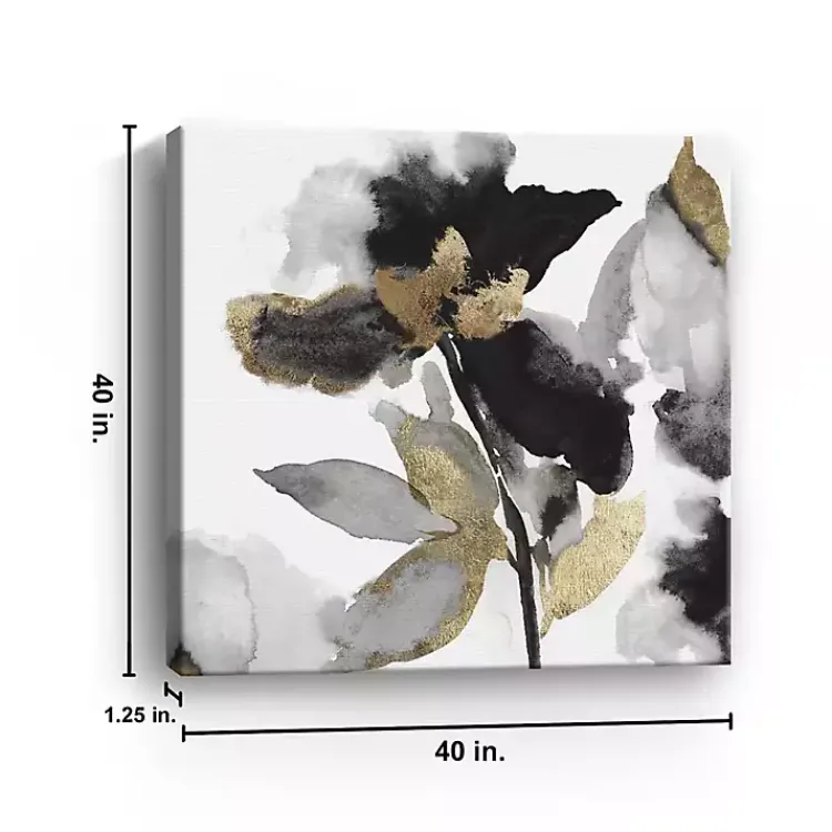Canvas Art-Kirklands Home Black Leaves II Giclee Canvas Art Print, 40x40 in.