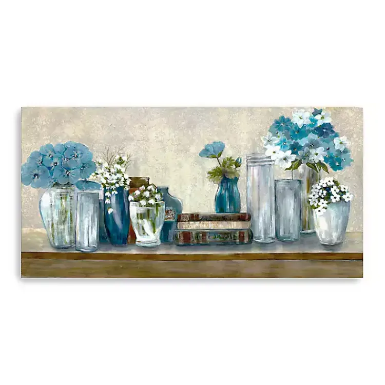 Canvas Art-Kirklands Home Blue Floral Desk Giclee Canvas Print, 60x30 in.