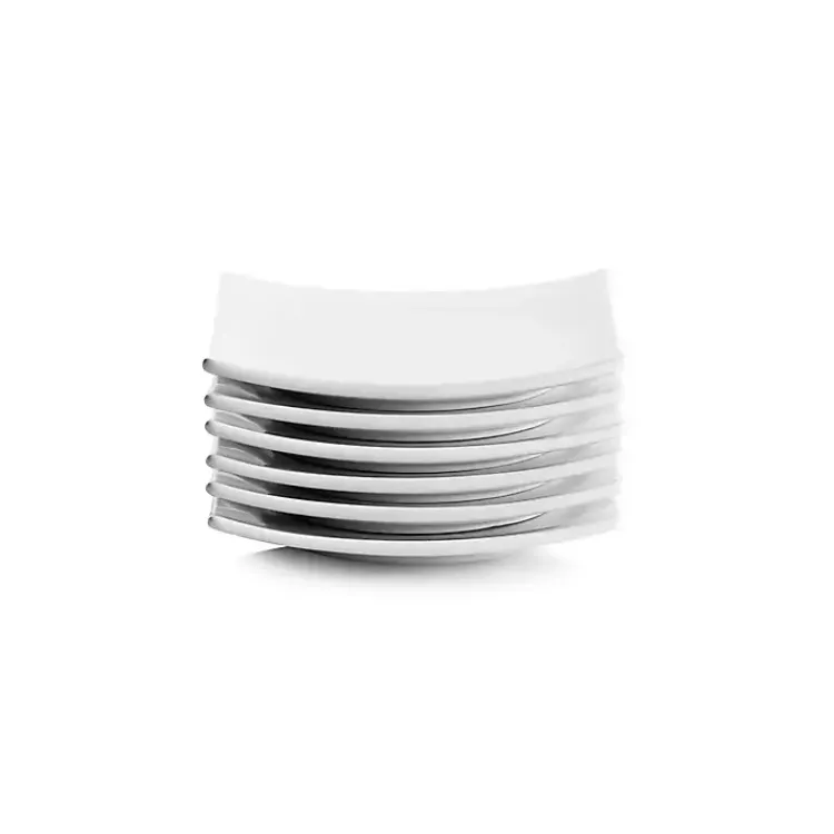 Dinnerware-Kirklands Home Coupe Square Appetizer Plates, Set of 6 White