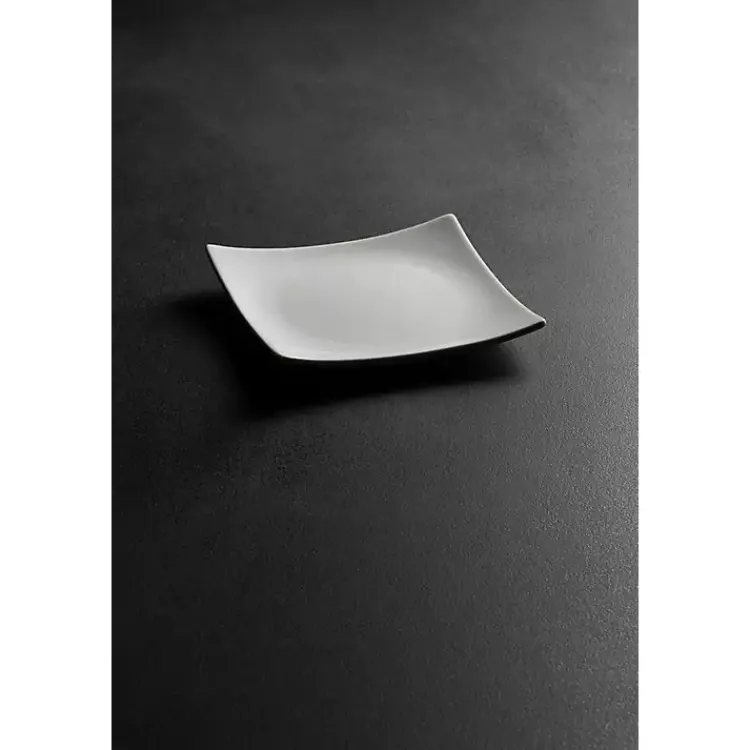 Dinnerware-Kirklands Home Coupe Square Appetizer Plates, Set of 6 White