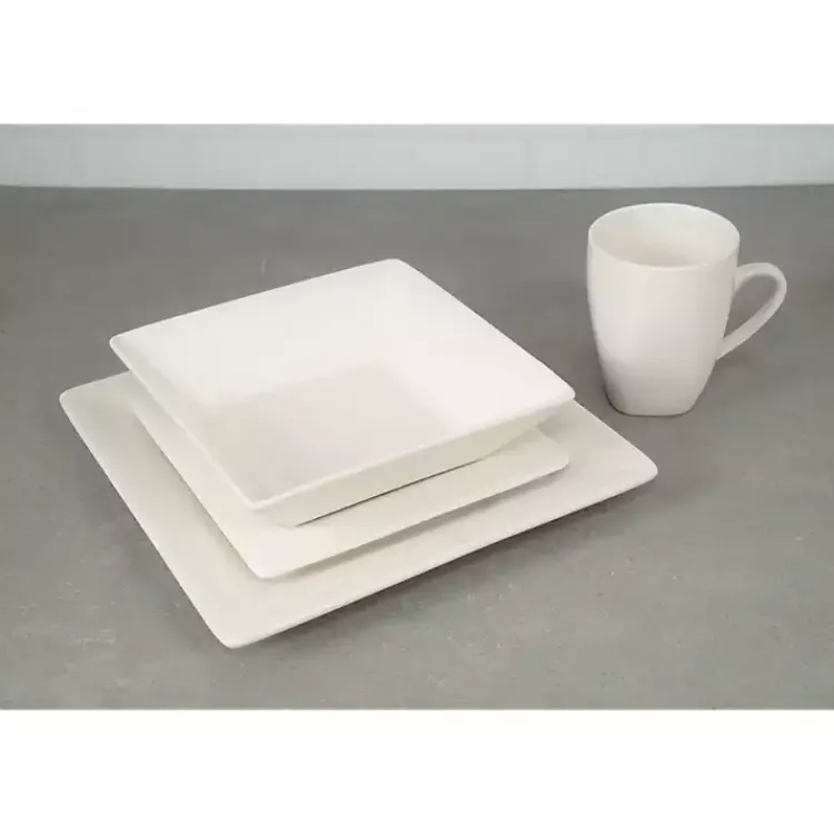 Dinnerware-Kirklands Home Ceramic Square 40-pc. Dinnerware Set White