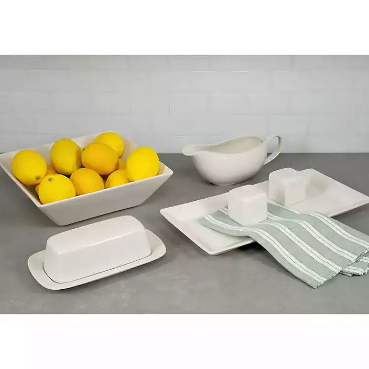 Dinnerware-Kirklands Home Ceramic Square 40-pc. Dinnerware Set White