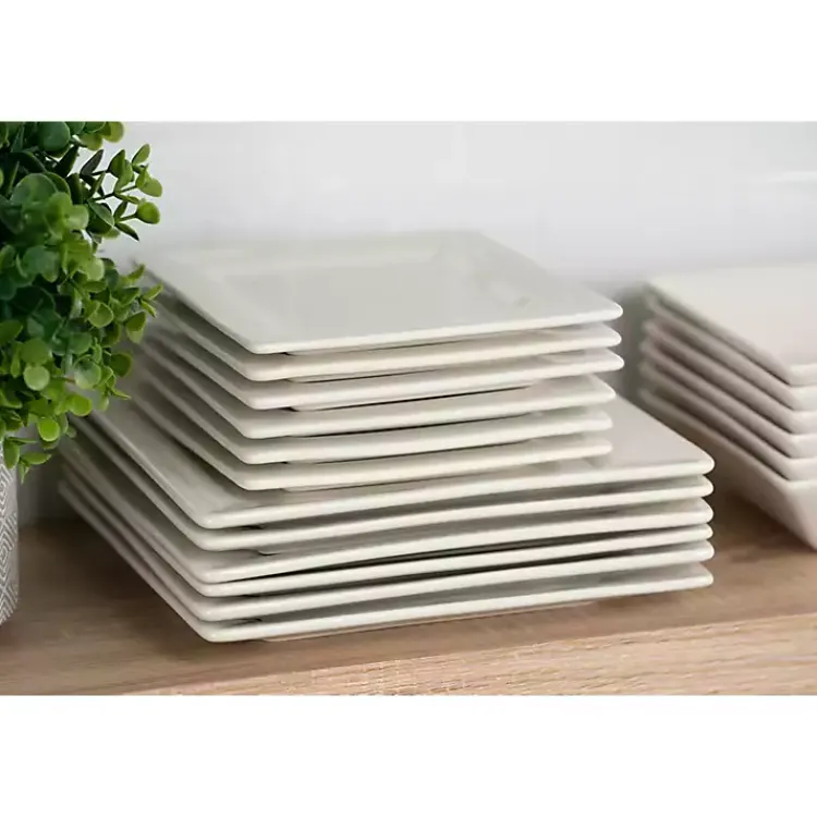 Dinnerware-Kirklands Home Ceramic Square 40-pc. Dinnerware Set White