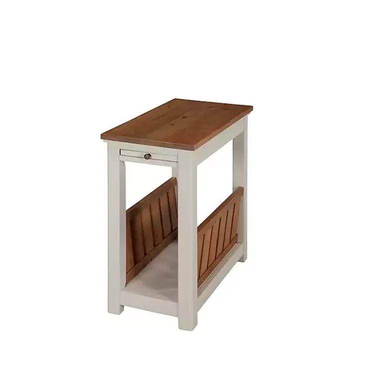 Accent & End Tables-Kirklands Home Ivory and Natural Wood Magazine Shelf Accent Table