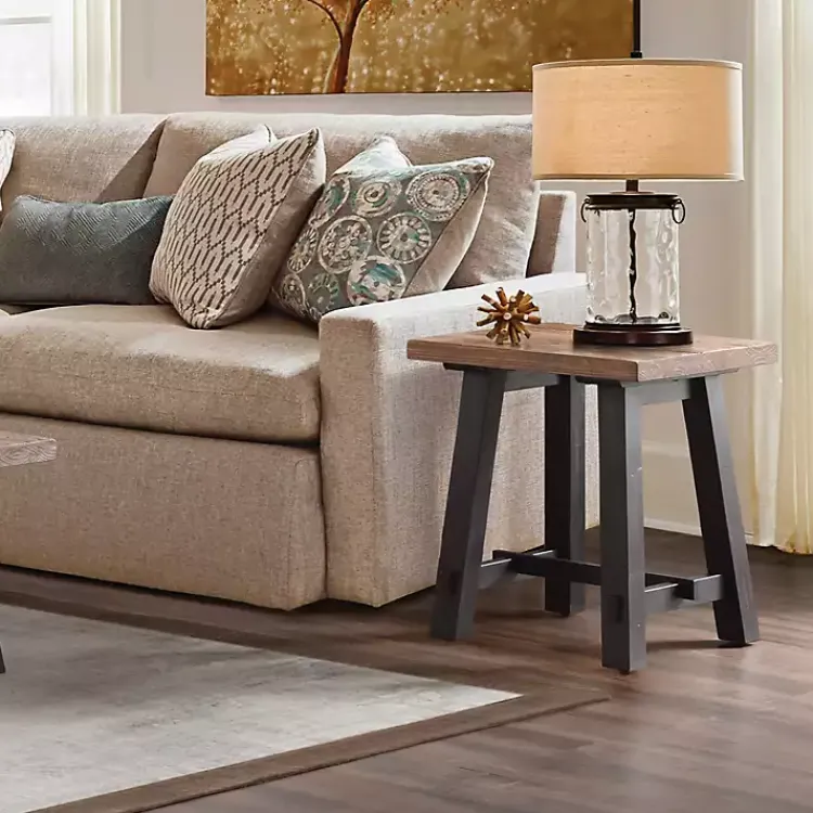 Accent & End Tables-Kirklands Home Natural Wood Sawhorse Accent Table