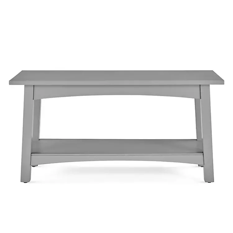 Benches & Ottomans-Kirklands Home Dove Rustic Farmhouse Wood Bench Gray