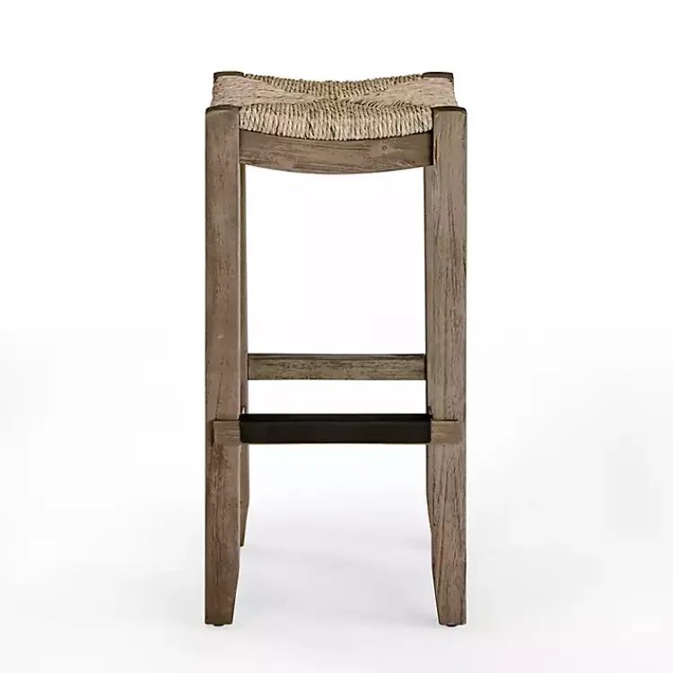 Bar Stools & Counter Height Stools-Kirklands Home Twisted Seagrass and Wood Bar Stool Tan