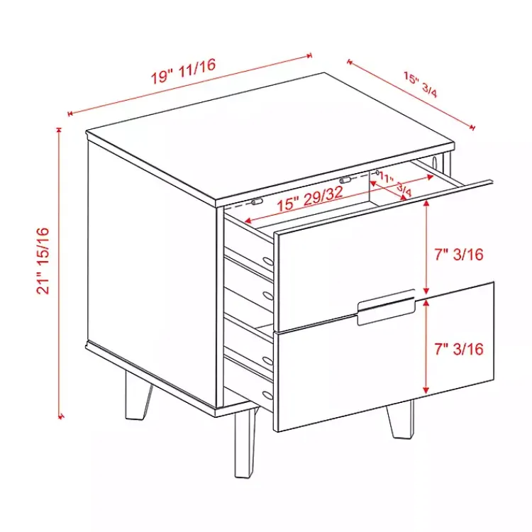 Nightstands-Kirklands Home Wood Cut-Out Handle Nightstand White