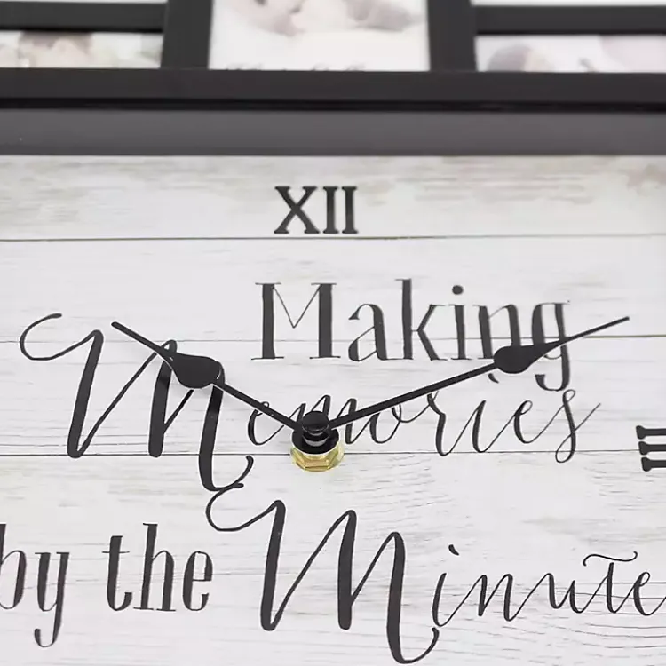 Clocks-Kirklands Home Black 12 Photo Frame Collage Clock