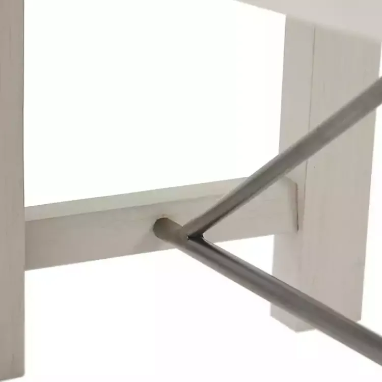 Dining Chairs-Kirklands Home Sofia Wooden Dining Bench with Metal Bars White