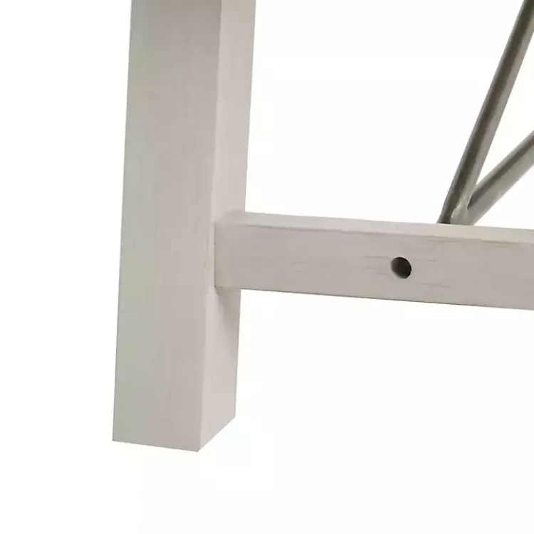 Dining Chairs-Kirklands Home Sofia Wooden Dining Bench with Metal Bars White