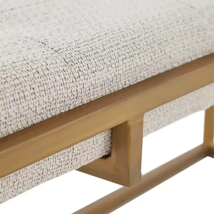 Benches & Ottomans-Kirklands Home Tufted Bronze Metal Bench Tan